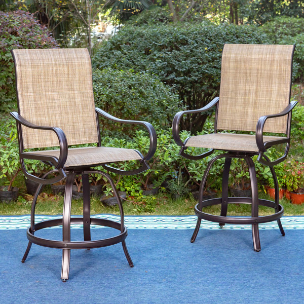 Lark Manor Alyne 27" Patio Bar Stools & Reviews Wayfair